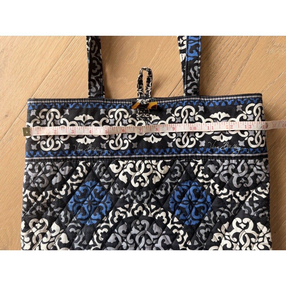 Vere Bradley Canterberry Cobalt Toggle Tote Shoulder Bag Purse - Picture 8 of 11